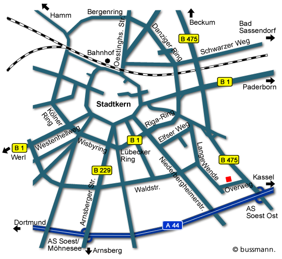 Anfahrt Riemer Communication Systems, Soest